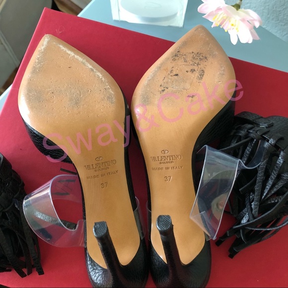 Valentino Gavrani Illusion Fringe Ankle-Wrap Pump - Picture 7 of 8